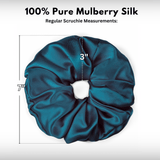 Deep Teal Jumbo Scrunchie – 100% Pure Mulberry Silk, Perfect for All Hair Types - NOCHKA