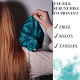 Deep Teal Jumbo Scrunchie – 100% Pure Mulberry Silk, Perfect for All Hair Types - NOCHKA