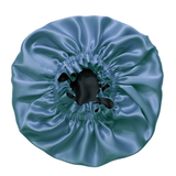 Denim & Black Pure Mulberry Silk Bonnet – Reversible & Durable - NOCHKA