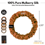 Fall Feel Shade Ultra - Skinny Silk Scrunchies (Set of 5) - NOCHKA