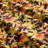 Fall Themed Print 100% Pure Mulberry Silk Fabric 19mm 54" Width Pre - Cut Silk Fabric - NOCHKA