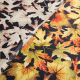 Fall Themed Print 100% Pure Mulberry Silk Fabric 19mm 54" Width Pre - Cut Silk Fabric - NOCHKA