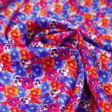 Floral #1 Print 100% Pure Mulberry Silk Fabric 19mm 54" Width Pre - Cut Silk Fabric - NOCHKA