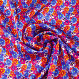 Floral #1 Print 100% Pure Mulberry Silk Fabric 19mm 54" Width Pre - Cut Silk Fabric - NOCHKA