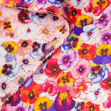 Floral #3 Print 100% Pure Mulberry Silk Fabric 19mm 54" Width Pre - Cut Silk Fabric - NOCHKA