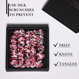 Floral Ultra - Skinny Silk Scrunchies (Set of 5) - NOCHKA