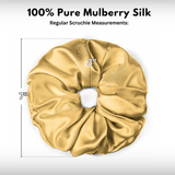 Gold Jumbo Scrunchie – 100% Pure Mulberry Silk, Perfect for All Hair Types - NOCHKA