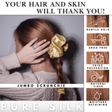 Gold Jumbo Scrunchie – 100% Pure Mulberry Silk, Perfect for All Hair Types - NOCHKA