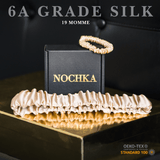 Gold Mulberry Silk Headband with Ultra Thin Scrunchie - NOCHKA
