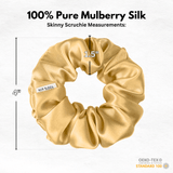 Gold Skinny Scrunchie – 100% Pure Mulberry Silk, Perfect for All Hair Types - NOCHKA