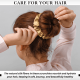 Gold Skinny Scrunchie – 100% Pure Mulberry Silk, Perfect for All Hair Types - NOCHKA