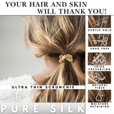 Gold Ultra Skinny Scrunchie – 100% Pure Mulberry Silk, Perfect for All Hair Types - NOCHKA