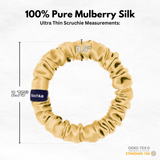 Gold Ultra Skinny Scrunchie – 100% Pure Mulberry Silk, Perfect for All Hair Types - NOCHKA