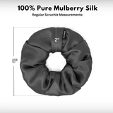 Graphite Gray Regular Scrunchie – 100% Pure Mulberry Silk, Perfect for All Hair Types - NOCHKA