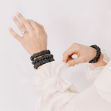 Graphite Gray Ultra Skinny Scrunchie – 100% Pure Mulberry Silk, Perfect for All Hair Types - NOCHKA