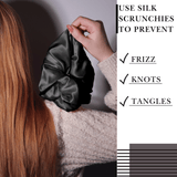 Graphite Jumbo Scrunchie – 100% Pure Mulberry Silk, Perfect for All Hair Types - NOCHKA
