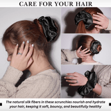 Graphite Jumbo Scrunchie – 100% Pure Mulberry Silk, Perfect for All Hair Types - NOCHKA