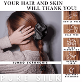 Graphite Jumbo Scrunchie – 100% Pure Mulberry Silk, Perfect for All Hair Types - NOCHKA