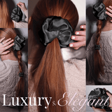 Graphite Jumbo Scrunchie – 100% Pure Mulberry Silk, Perfect for All Hair Types - NOCHKA