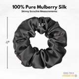 Graphite Skinny Scrunchie – 100% Pure Mulberry Silk, Perfect for All Hair Types - NOCHKA