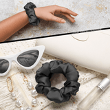 Graphite Skinny Scrunchie – 100% Pure Mulberry Silk, Perfect for All Hair Types - NOCHKA