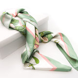 Green Mulbery Silk Square Scarf - NOCHKA