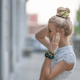 Green Shades of 3 Skinny Mulberry Silk Scrunchies | 100% Silk - NOCHKA