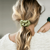 Green Shades of 3 Skinny Mulberry Silk Scrunchies | 100% Silk - NOCHKA