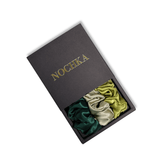 Green Shades of 3 Skinny Mulberry Silk Scrunchies | 100% Silk - NOCHKA