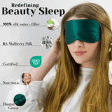 Hunter Green Pure Silk Sleep Mask Set - NOCHKA