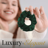 Hunter Green Skinny Scrunchie – 100% Pure Mulberry Silk, Perfect for All Hair Types - NOCHKA
