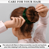 Hunter Green Skinny Scrunchie – 100% Pure Mulberry Silk, Perfect for All Hair Types - NOCHKA