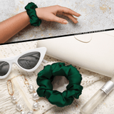 Hunter Green Skinny Scrunchie – 100% Pure Mulberry Silk, Perfect for All Hair Types - NOCHKA