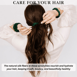 Hunter Green Ultra Skinny Scrunchie – 100% Pure Mulberry Silk, Perfect for All Hair Types - NOCHKA