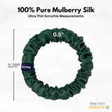 Hunter Green Ultra Skinny Scrunchie – 100% Pure Mulberry Silk, Perfect for All Hair Types - NOCHKA