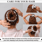 Jungle Shades of 3 Regular Mulberry Silk Scrunchies | 100% Silk - NOCHKA