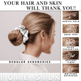 Jungle Shades of 3 Regular Mulberry Silk Scrunchies | 100% Silk - NOCHKA