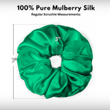 Kelly Green Jumbo Scrunchie – 100% Pure Mulberry Silk, Perfect for All Hair Types - NOCHKA