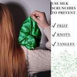Kelly Green Jumbo Scrunchie – 100% Pure Mulberry Silk, Perfect for All Hair Types - NOCHKA