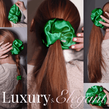 Kelly Green Jumbo Scrunchie – 100% Pure Mulberry Silk, Perfect for All Hair Types - NOCHKA
