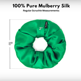 Kelly Green Regular Scrunchie – 100% Pure Mulberry Silk, Perfect for All Hair Types - NOCHKA