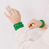 Kelly Green Ultra Skinny Scrunchie – 100% Pure Mulberry Silk, Perfect for All Hair Types - NOCHKA