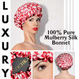 Kiss Print Pure Mulberry Silk Bonnet – Reversible & Durable - NOCHKA