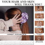 Lavender Jumbo Scrunchie – 100% Pure Mulberry Silk, Perfect for All Hair Types - NOCHKA