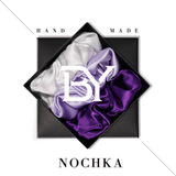 Lavender Shades of 3 Regular Mulberry Silk Scrunchies | 100% Silk - NOCHKA