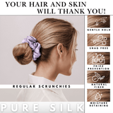 Lavender Shades of 3 Regular Mulberry Silk Scrunchies | 100% Silk - NOCHKA