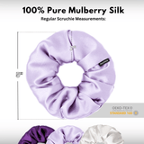 Lavender Shades of 3 Regular Mulberry Silk Scrunchies | 100% Silk - NOCHKA