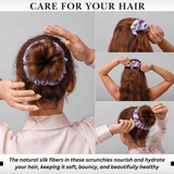 Lavender Shades of 3 Regular Mulberry Silk Scrunchies | 100% Silk - NOCHKA