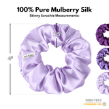 Lavender Shades of 3 Skinny Mulberry Silk Scrunchies | 100% Silk - NOCHKA