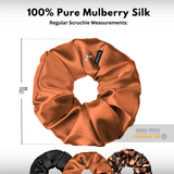 Leopard Shades of 3 Regular Mulberry Silk Scrunchies | 100% Silk - NOCHKA